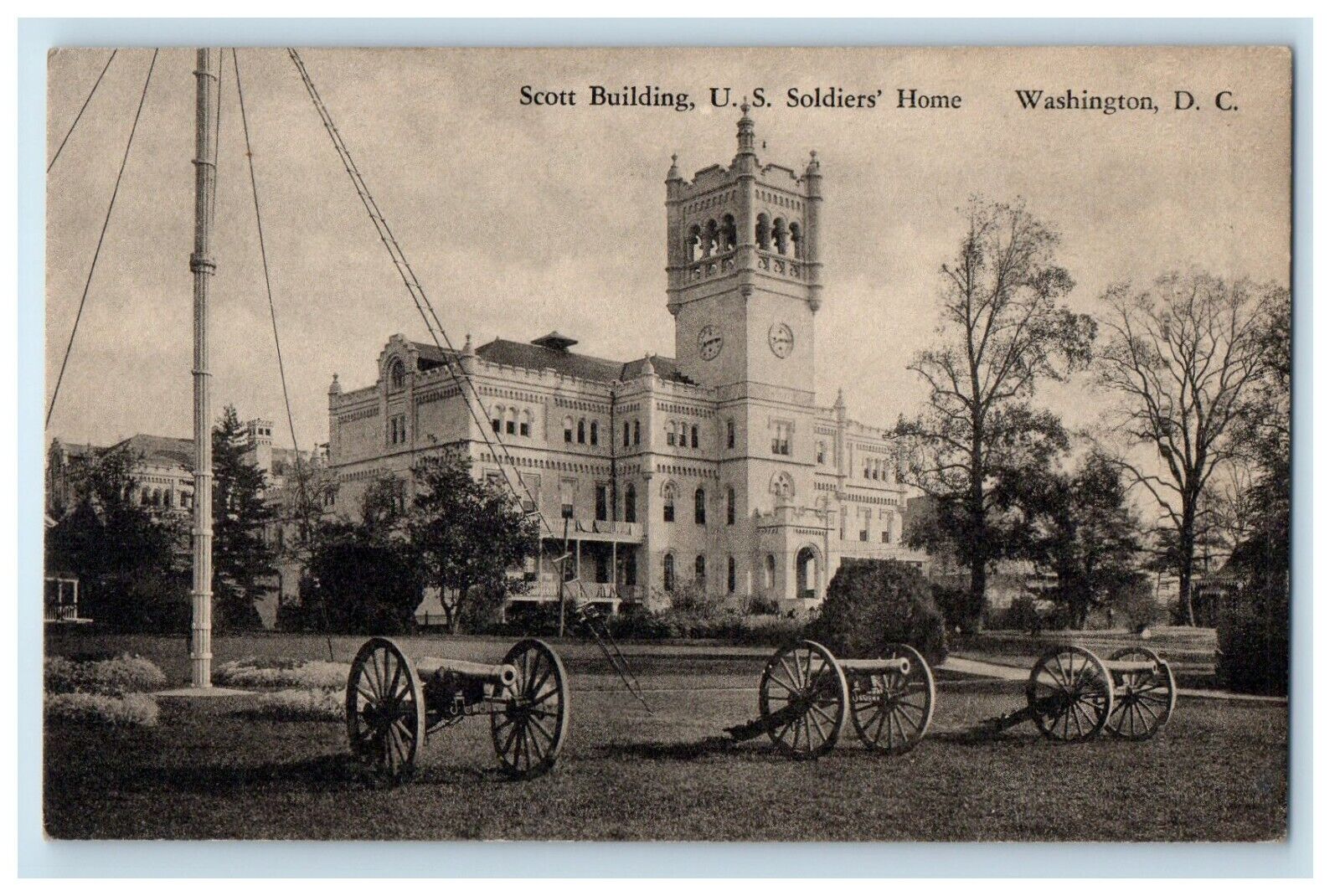 c1940's Scott Building U.S. Soldier's Home Washington D.C. Vintage Postcard
