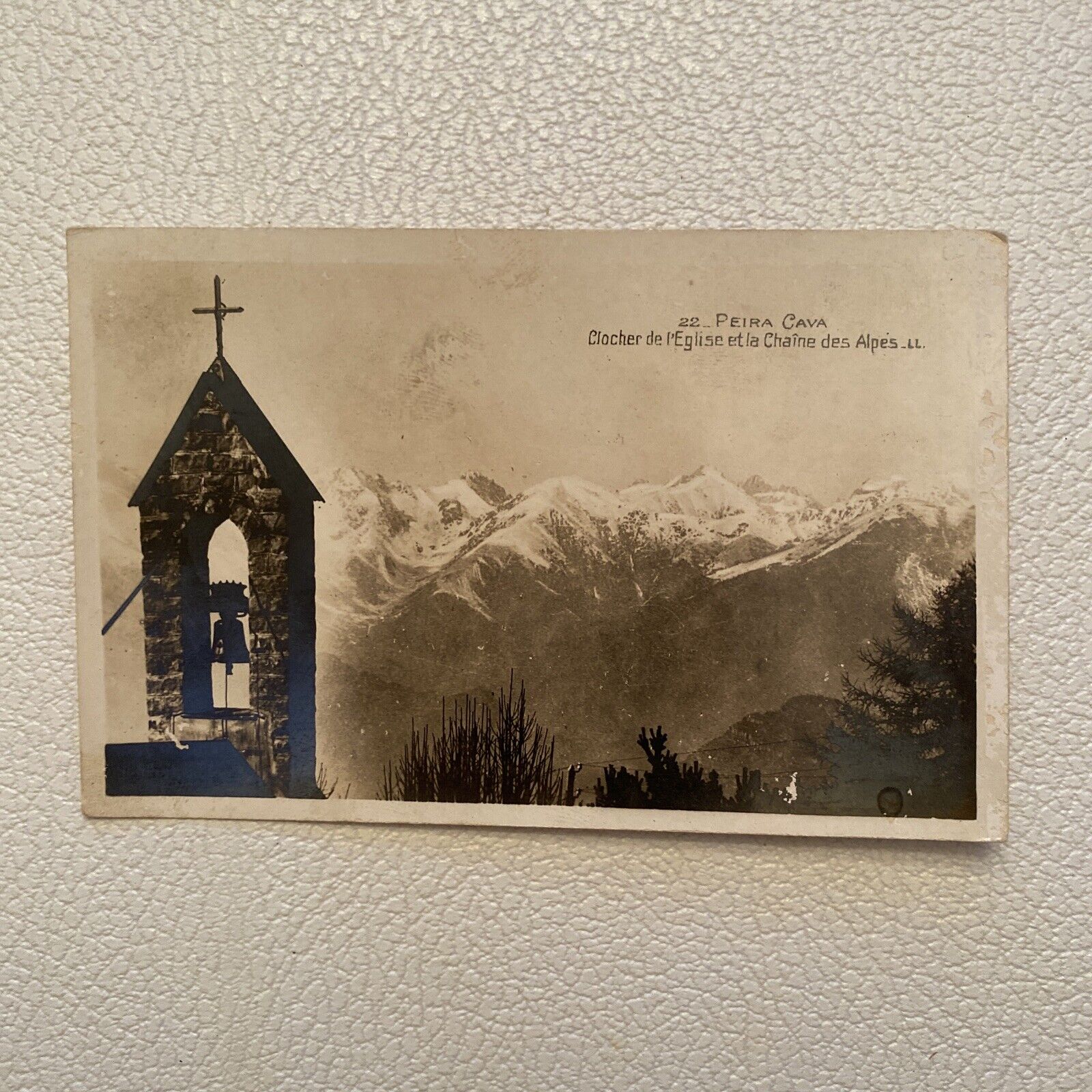 Vintage RPPC Clocher de l’Eglise Chaine des Alps Mountain Church Bell Religious