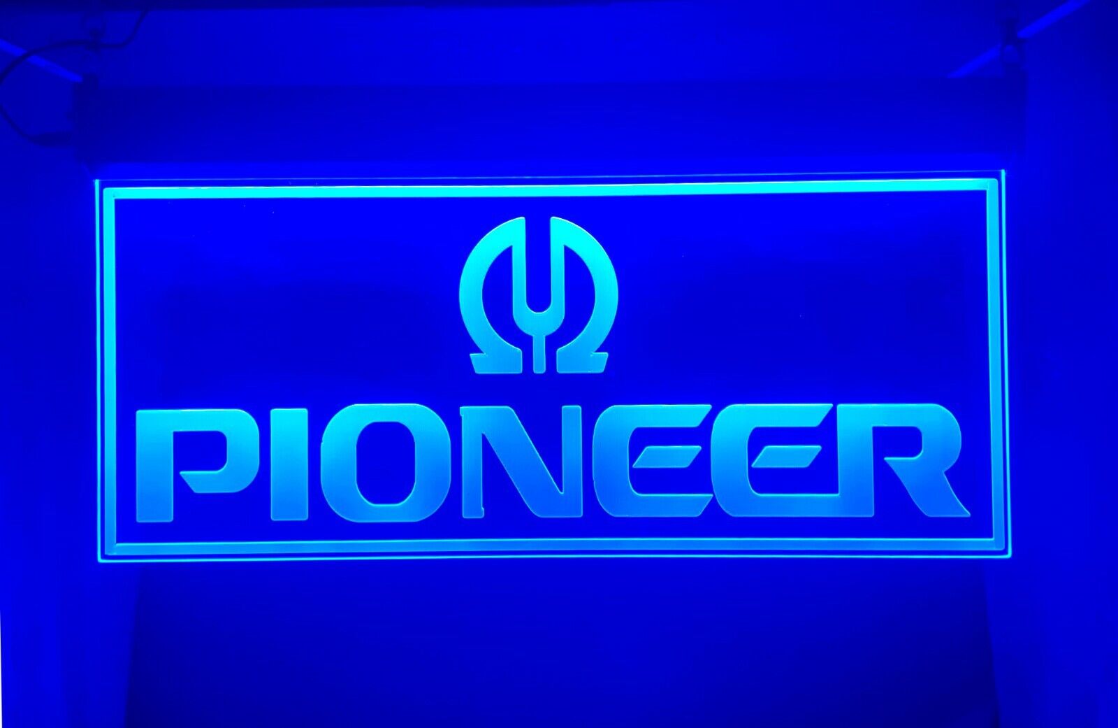 PIONEER LOGO LED  Signs Neon Light Stereo Car Audio Hanging Garage Sign Man Cave