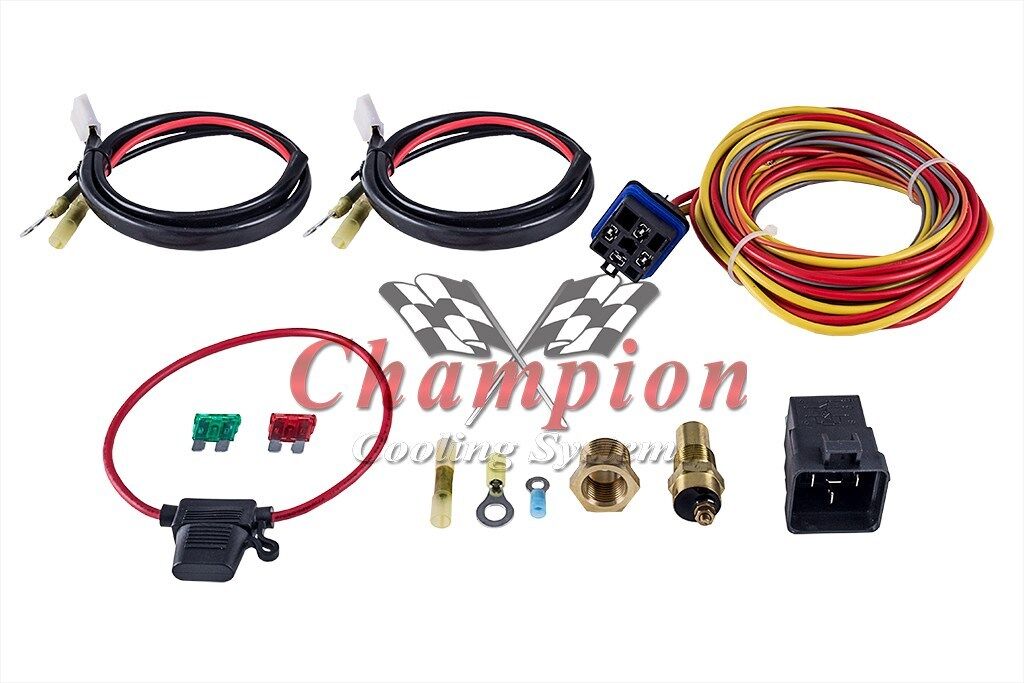 Champion Cooling 180 Degree 40amp Electric Fan Relay Kit, Single or Dual Fans DR