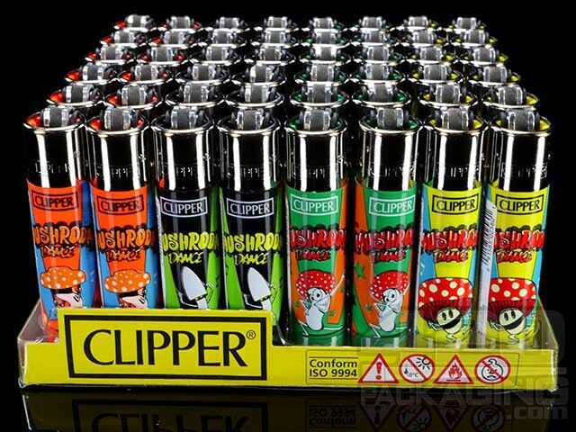 Clipper Flint Lighter 48 Mushroom Dance Collection Reusable & Refillable 4 8 12