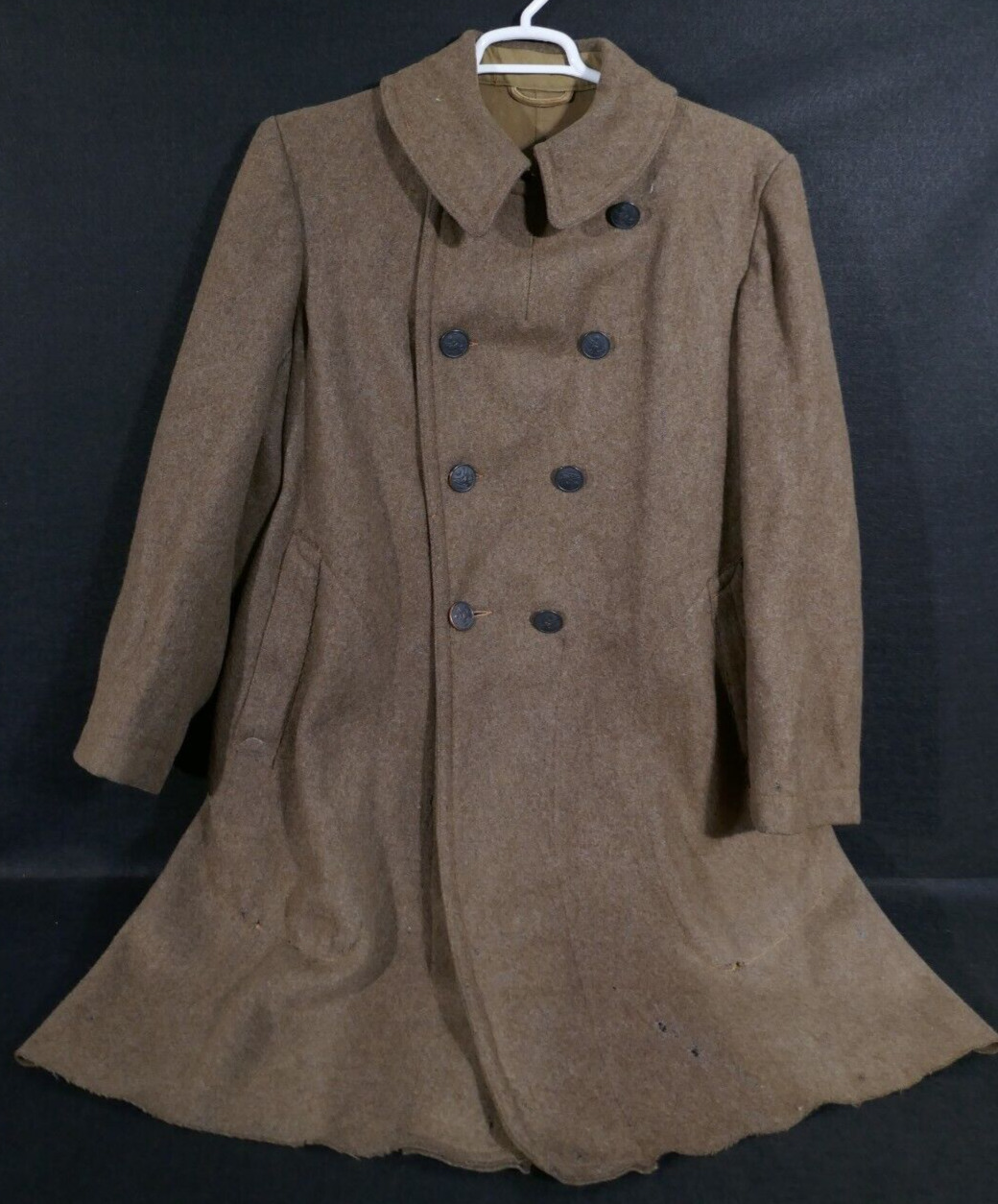 WWI U.S. Army Enlisted Wool Trench Coat Overcoat 'Cohen Endel & Co' 1918, Issued