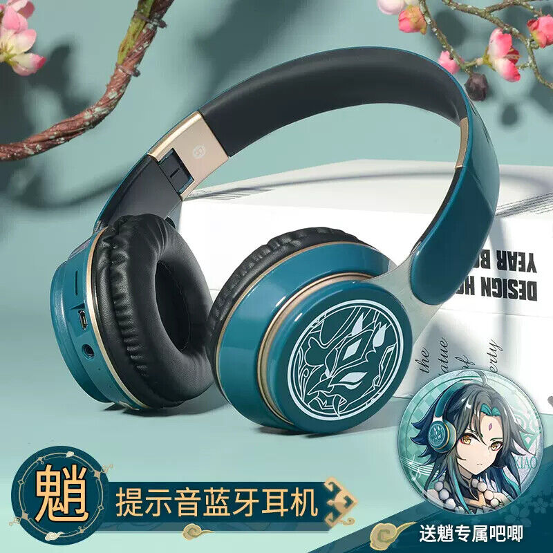 Game Genshin Impact Xiao Foldable Headset Wireless Bluetooth Stereo Earphones