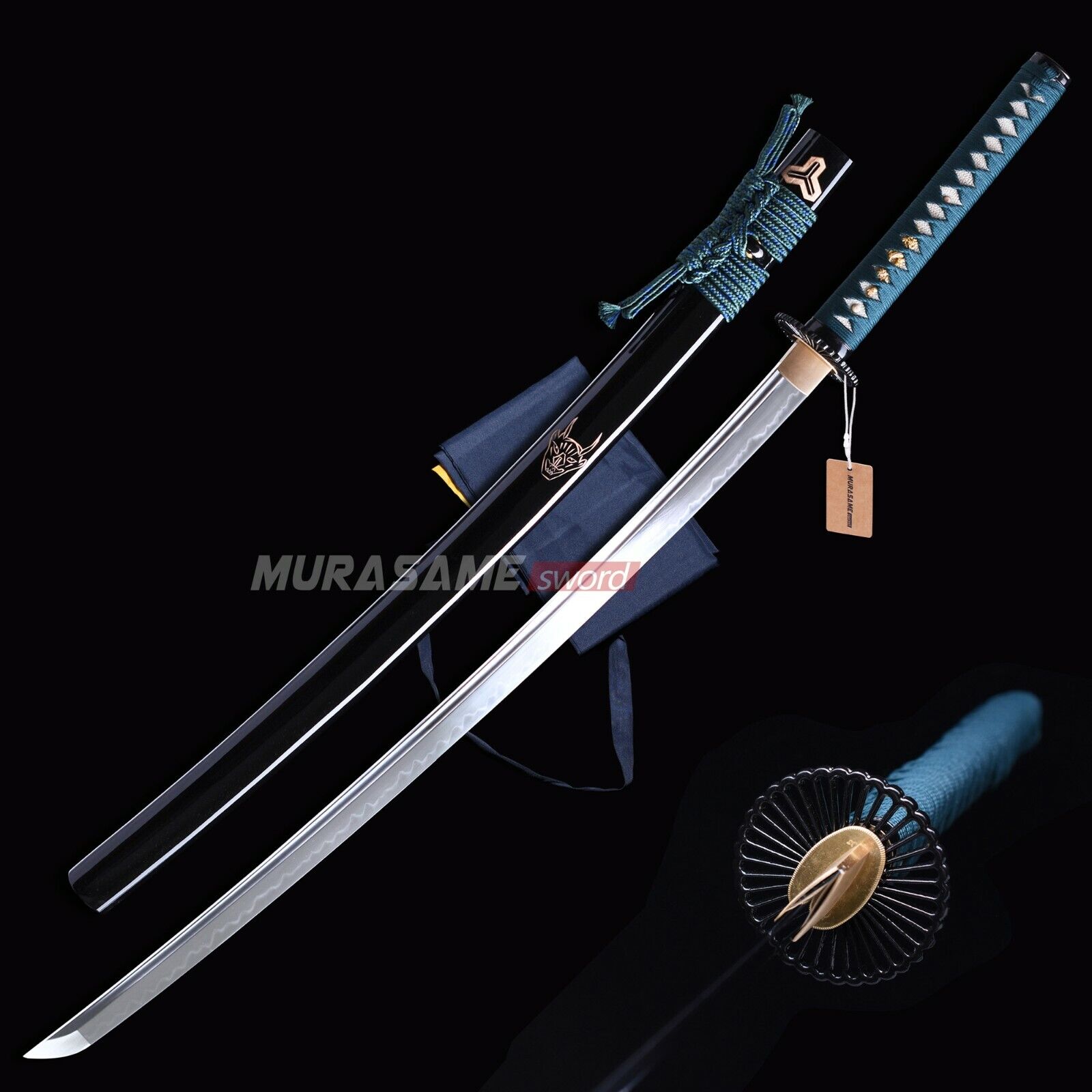 MURASAME Katana Sword Real Clay Tempered T10 Steel Nice Hamon Razor Sharp