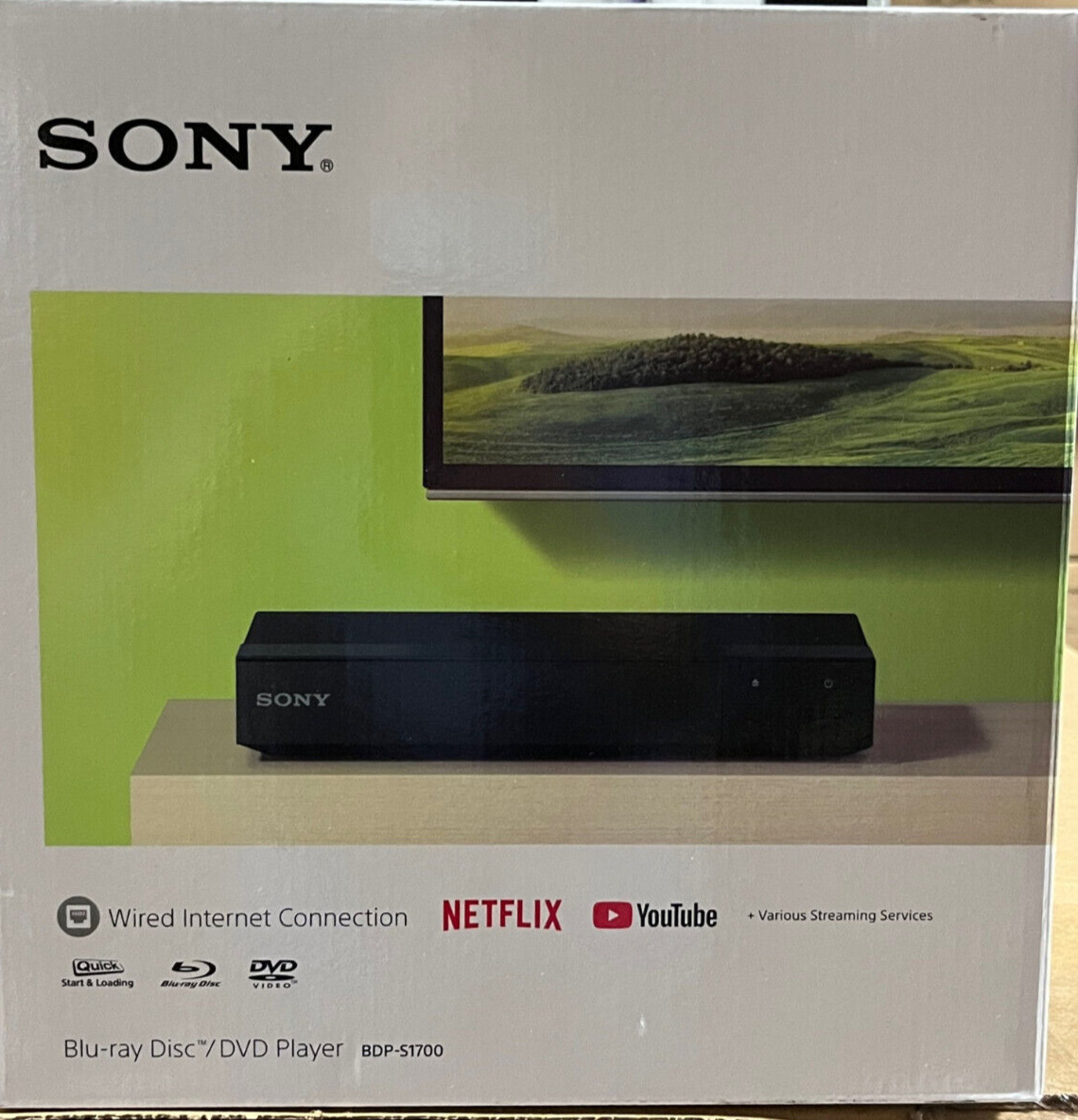 Sony Blu-ray Disc Player, Wired w/ 1080p Playback, Dolby TrueHD - BDP-S1700