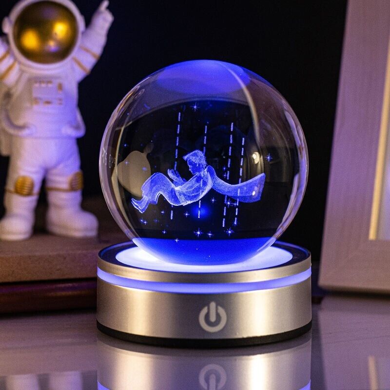 Creative 3D Inner Carving Crystal Ball Colorful Gradient Small Night Lamp