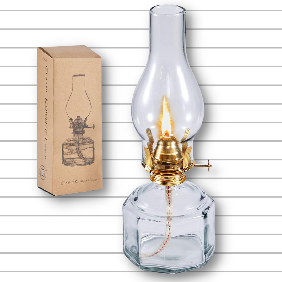 Large Vintage Indoor Glass Kerosene Oil Lamps