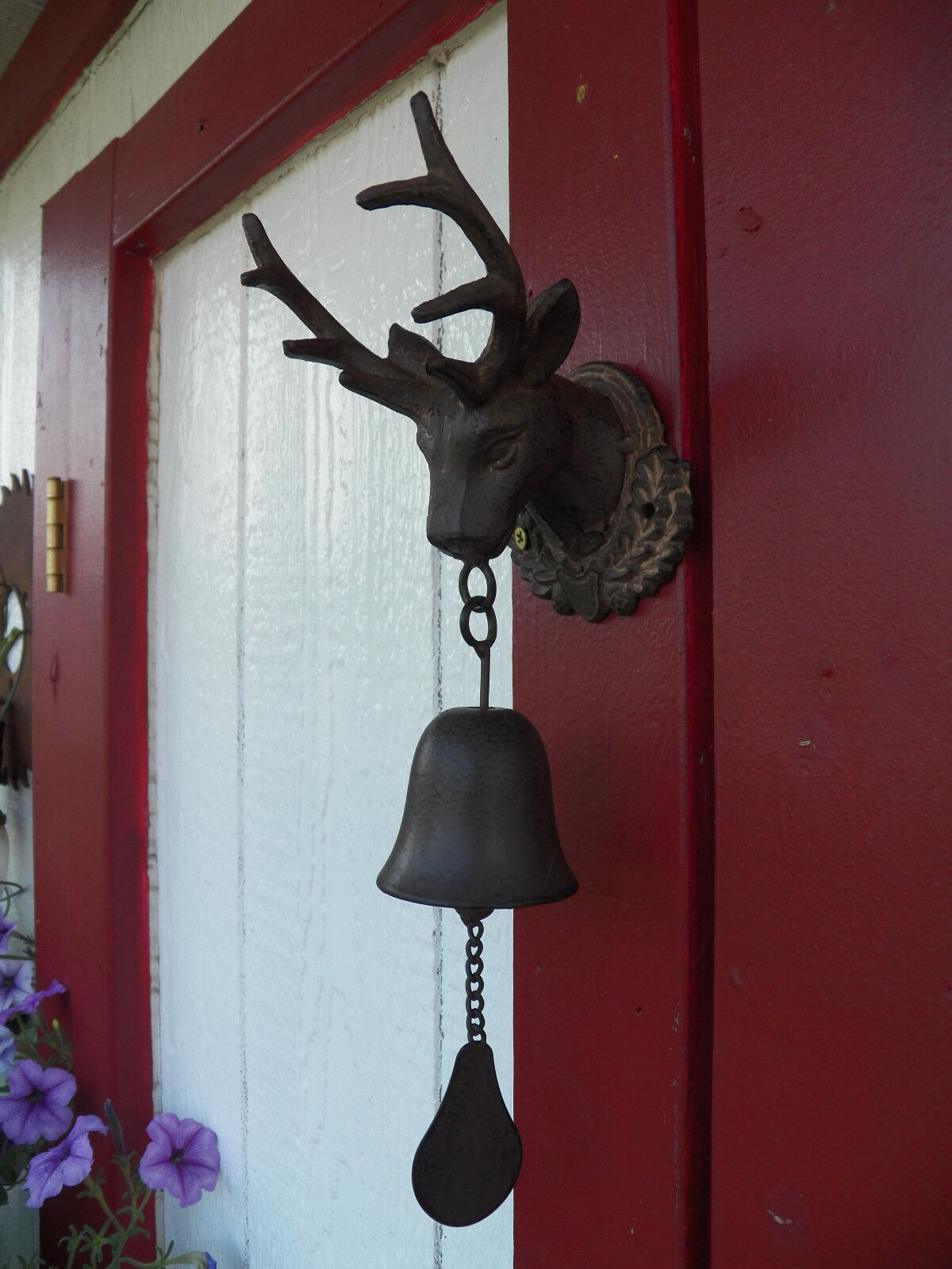 Antique-Style Cast Iron ELK Deer Stag Dinner BELL Windchime Wind Chime