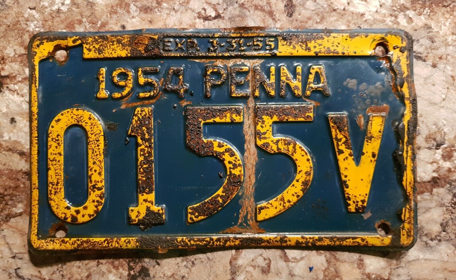 Vintage 1954 Pennsylvania License Plate  0155V