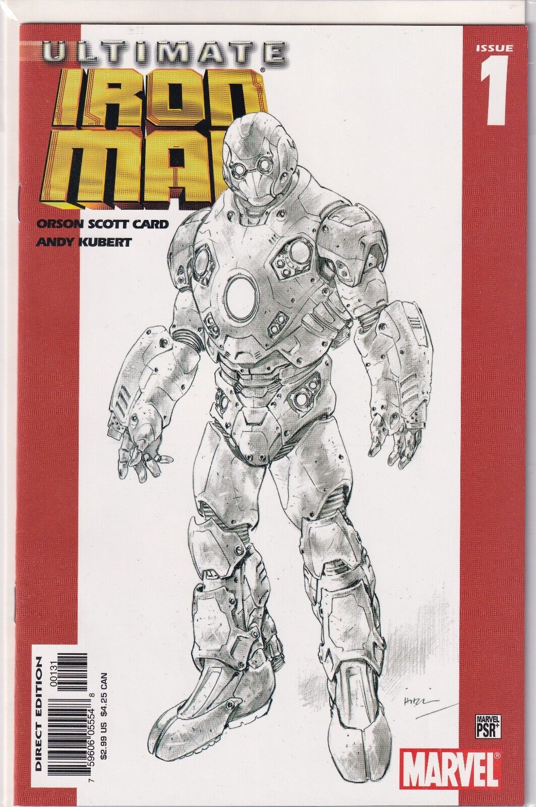 Ultimate Iron Man #1 Bryan Hitch Sketch Variant Cover Marvel Comics (2005)