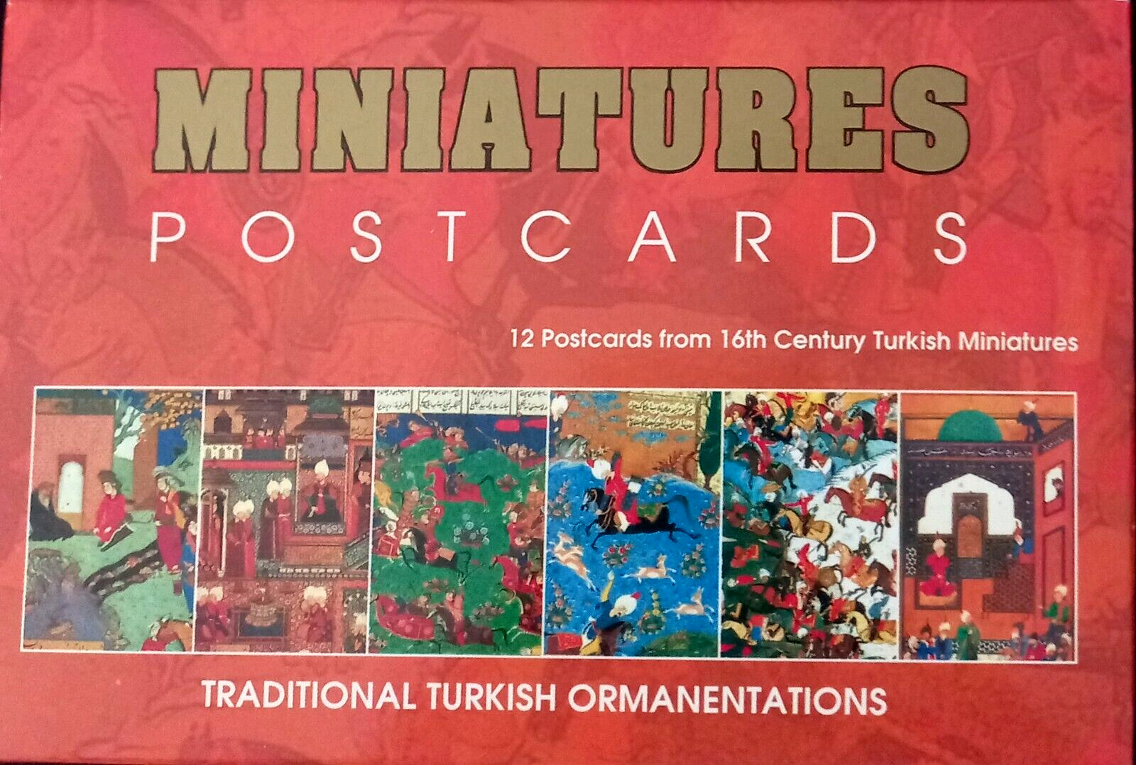 TURKEY OTTOMAN MINIATURES 12 POSTCARDS TRADITIONAL TURKISH ORMANENTATIONS UNUSED