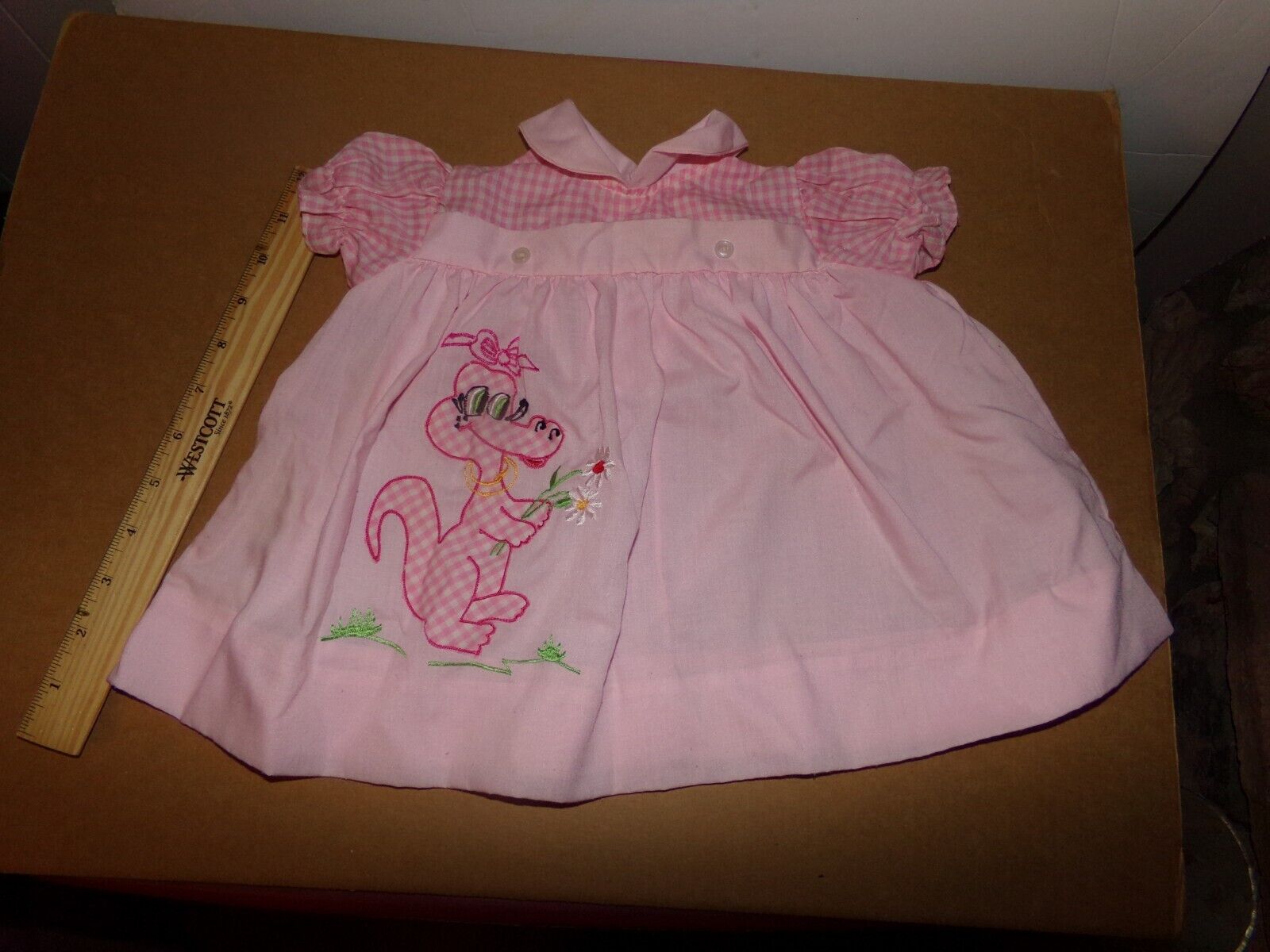 FIT XAVIER ROBERTS SCULPTURE CABBAGE PATCH KID SOFTY GIRL dk/pink DRESS VINTAGE0