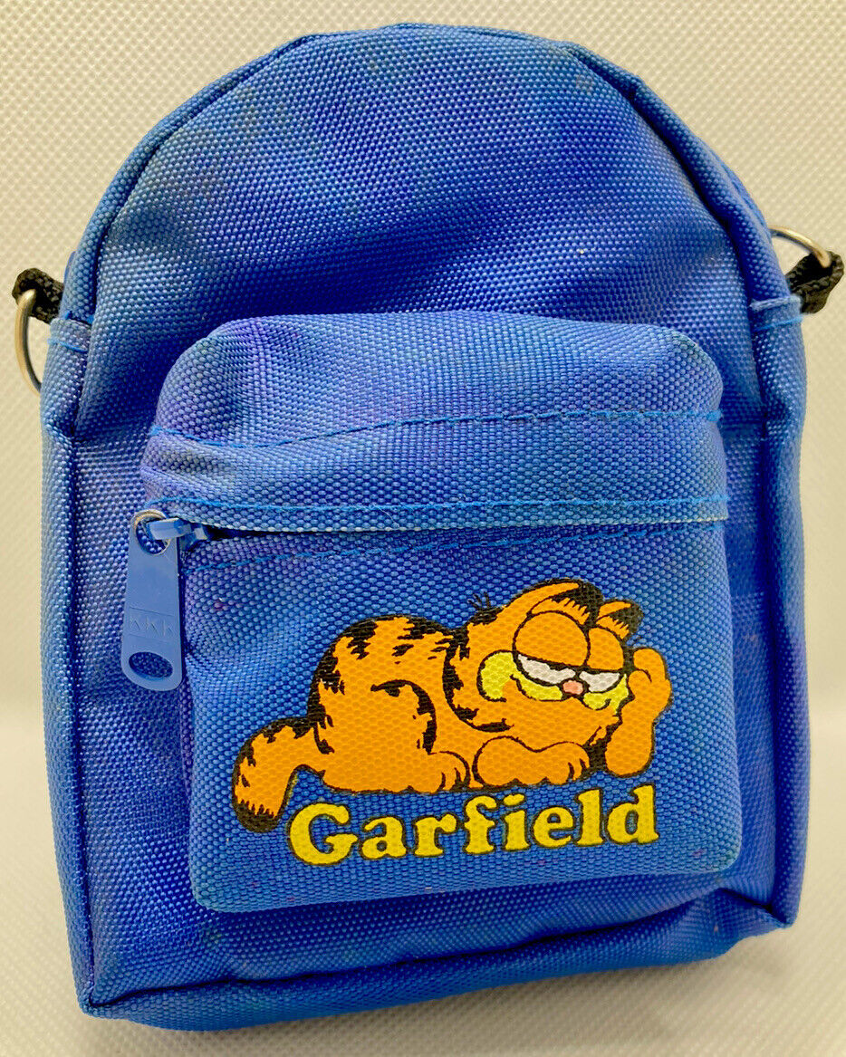 Vintage 1978 Garfield Kats Meow Blue Backpack/Camera/Change Pouch
