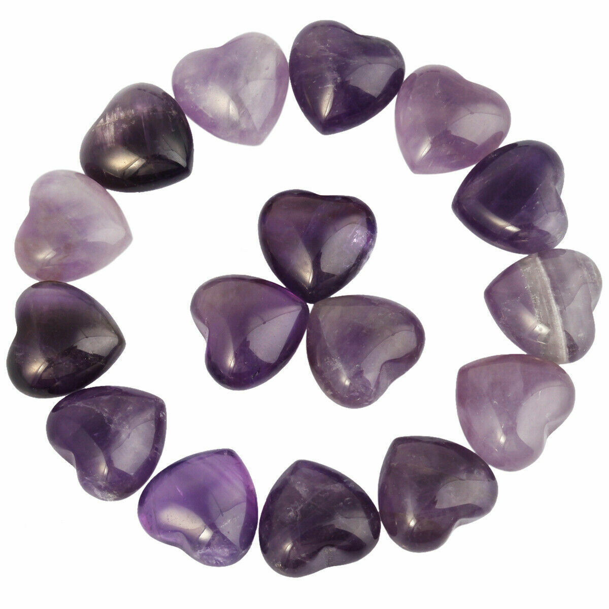 10Pcs Natural Healing Reiki Quartz Crystal Heart Stone Gemstone Collection 