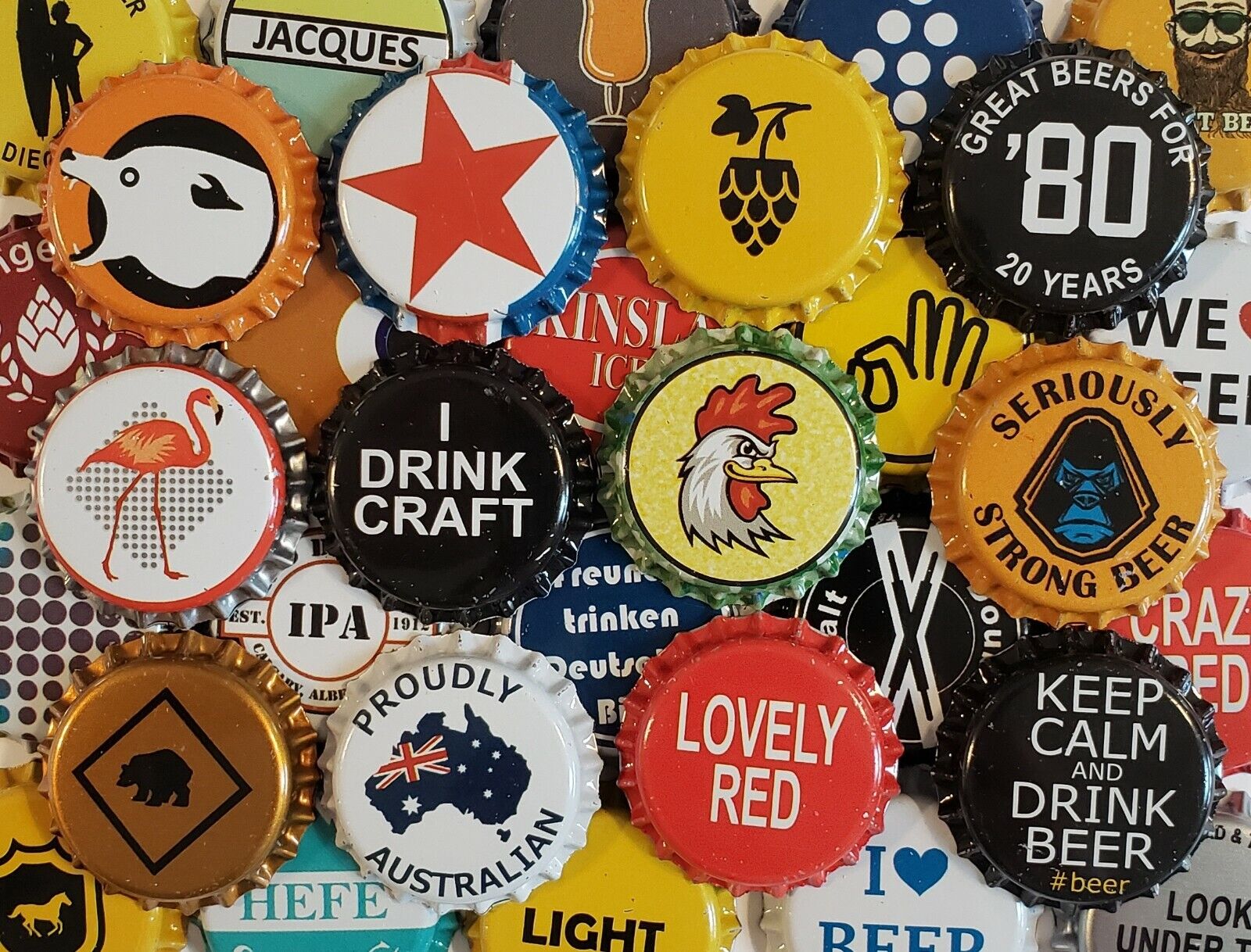 1,000 Vintage Beer Bottle Crown Caps (((700+ Designs))) Uncrimped, Never Used