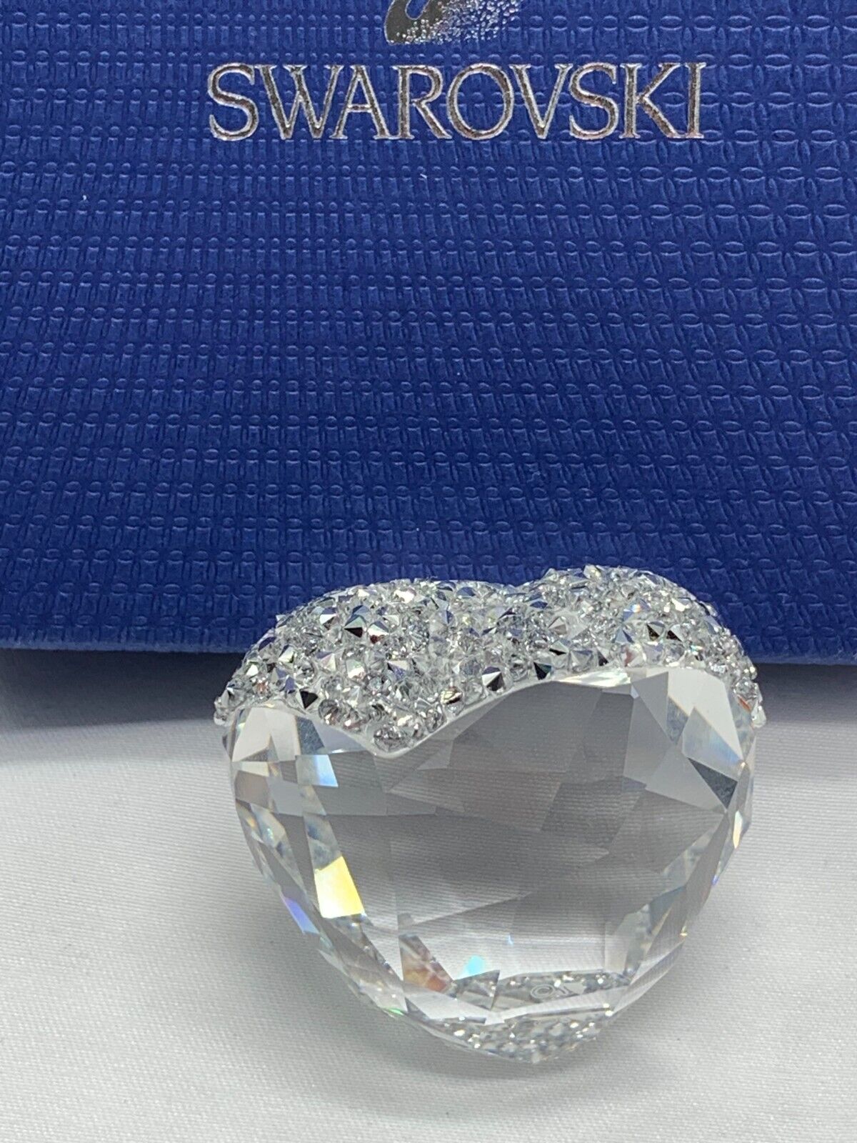Swarovski Figurine Crystal Rare Medium Love Heart with Display Mirror