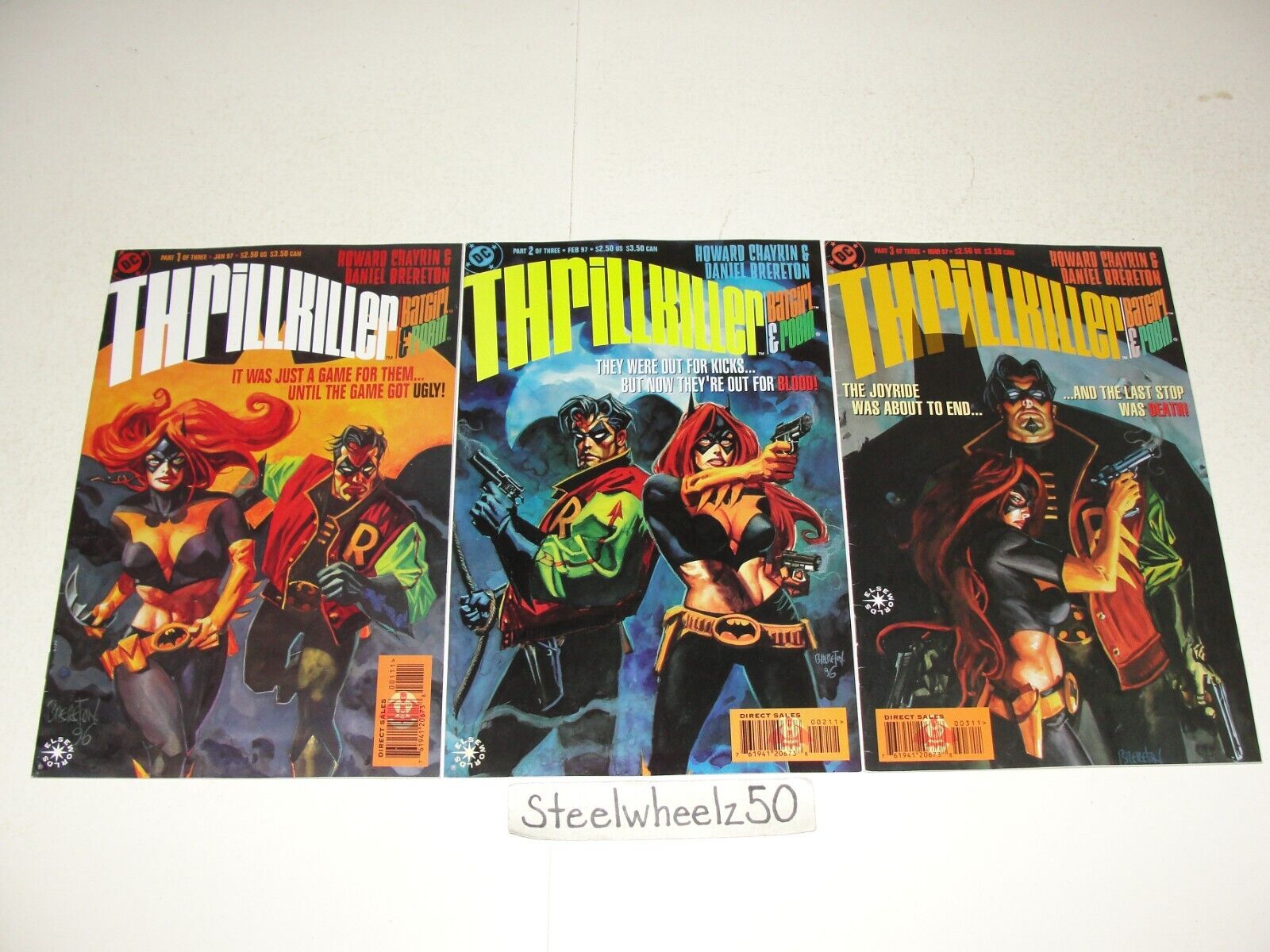 Thrillkiller #1-3 Comic Lot DC 1997 2 COMPLETE Elseworlds Batgirl Robin Chaykin