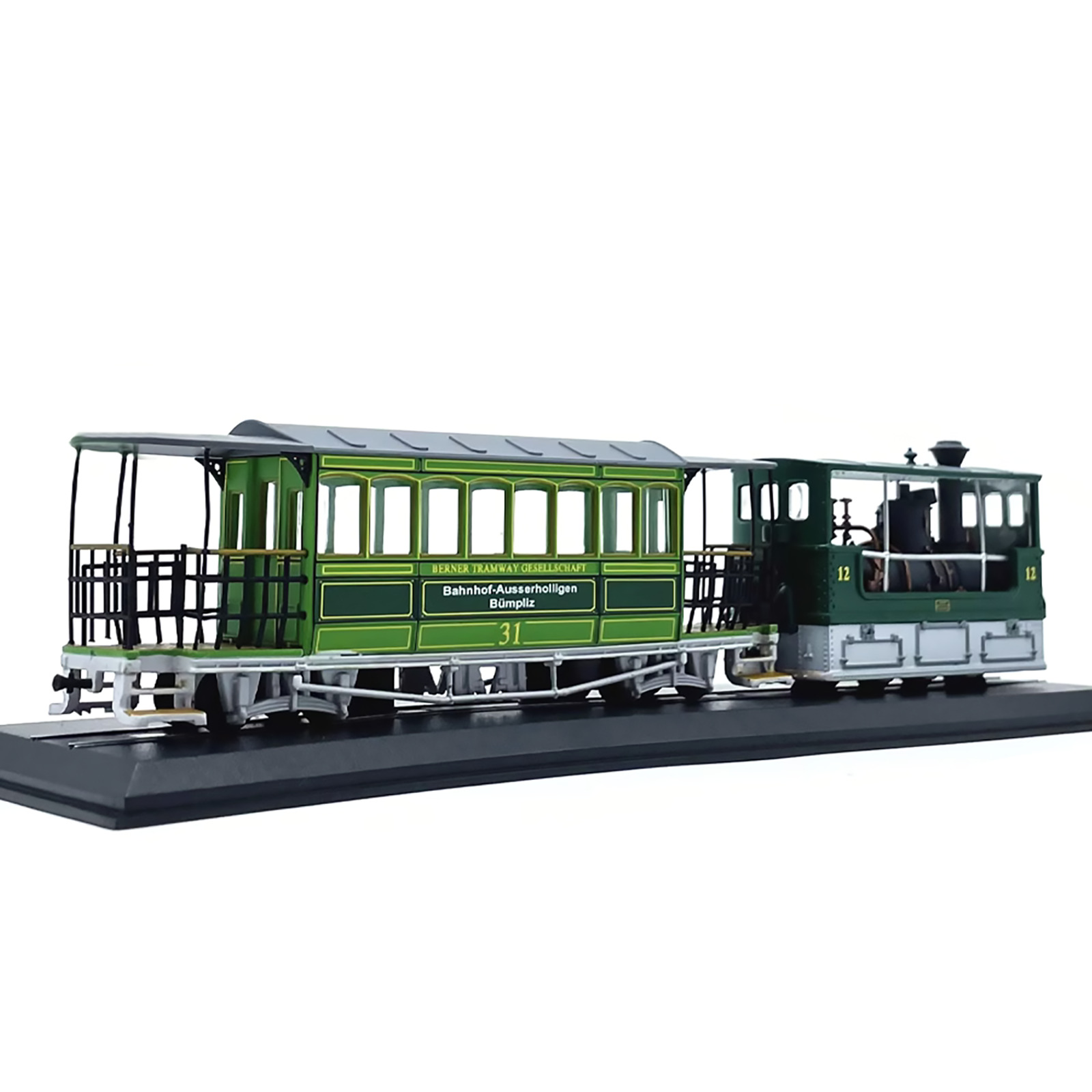 1:87 1894 Swiss G3-3 Rail Tram Vintage Steam Locomotive Alloy Simulation Model