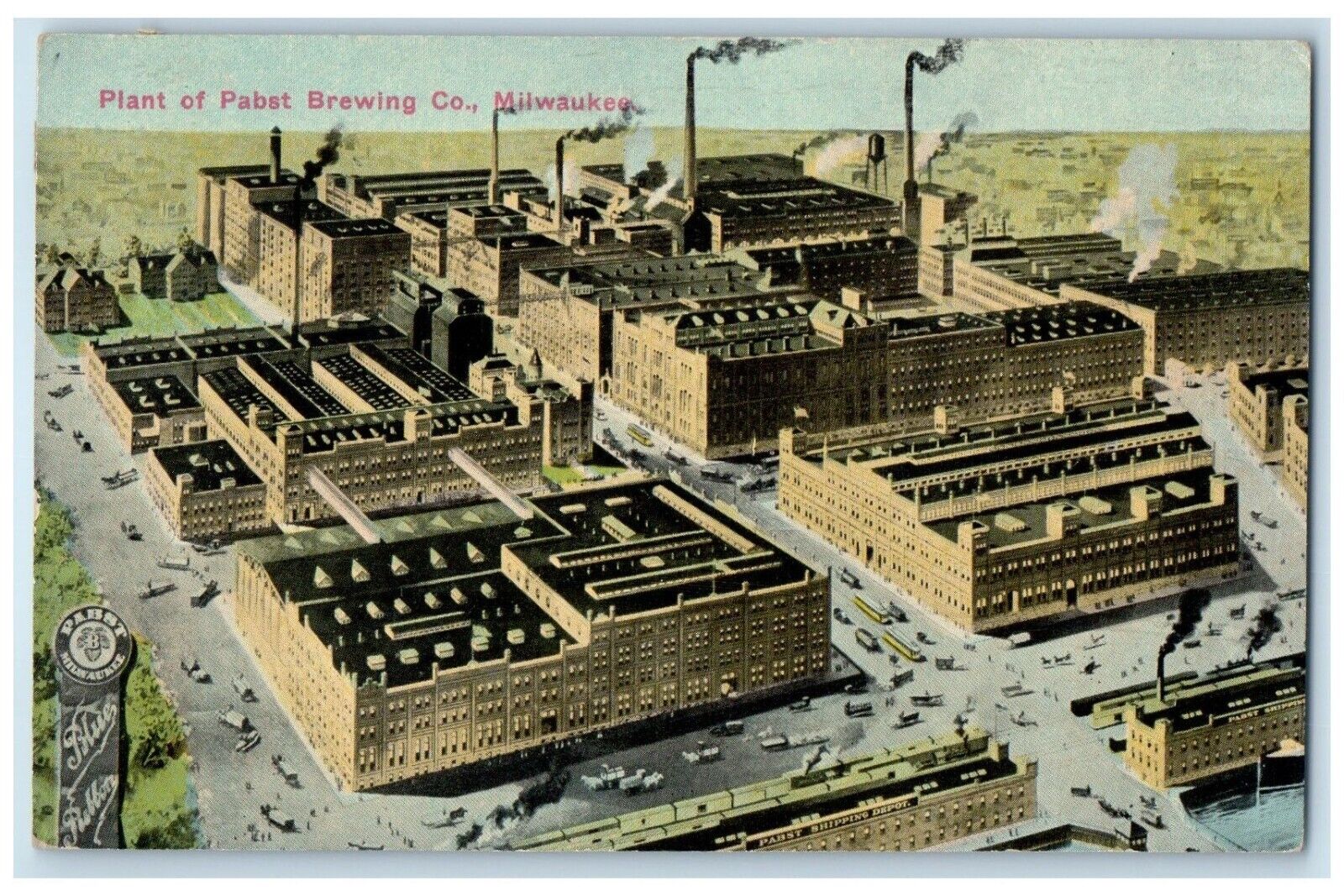 1913 Exterior Plant Pabst Brewing Co. Building Milwaukee Wisconsin WI Postcard