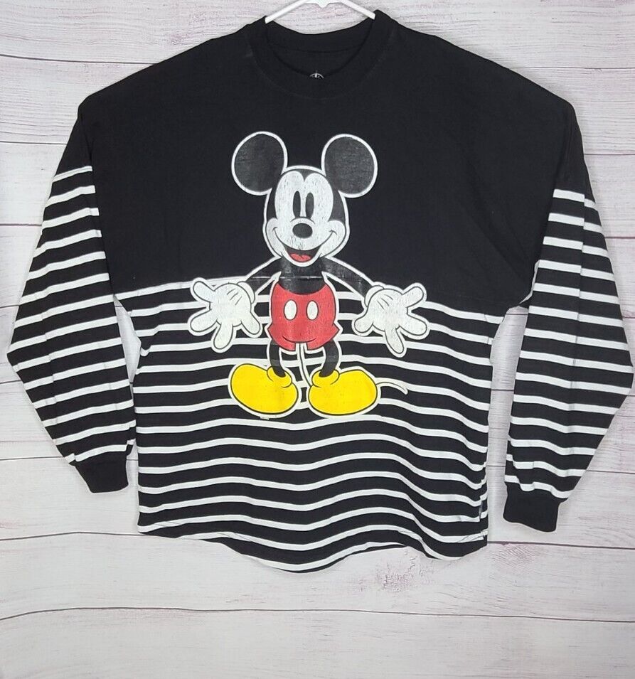 Disney Mickey Mouse Black Spirit Jersey True Origina Long Sleeve  L