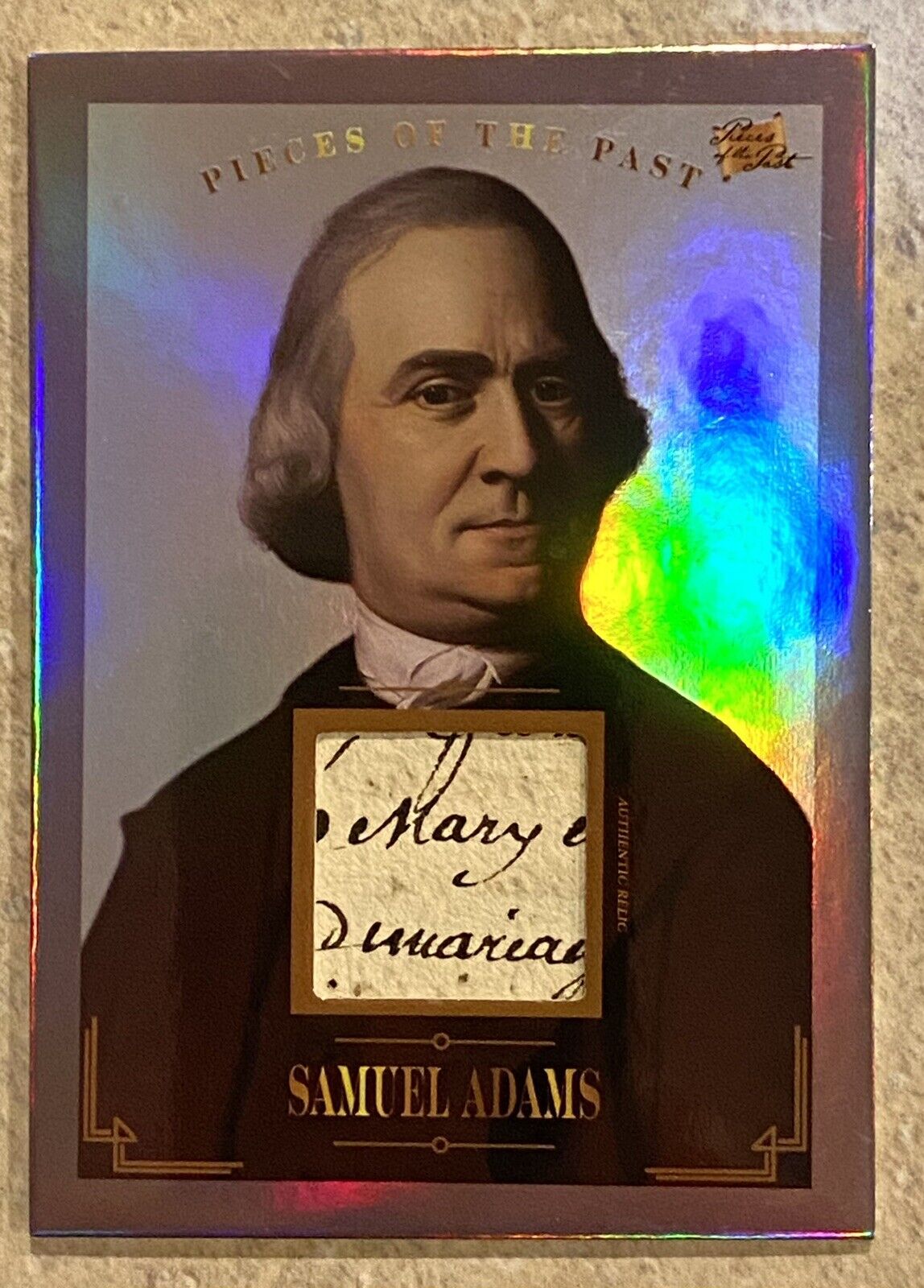 2023 PIECES OF THE PAST SAMUEL ADAMS HAND WRITING SAMPLE RELIC 