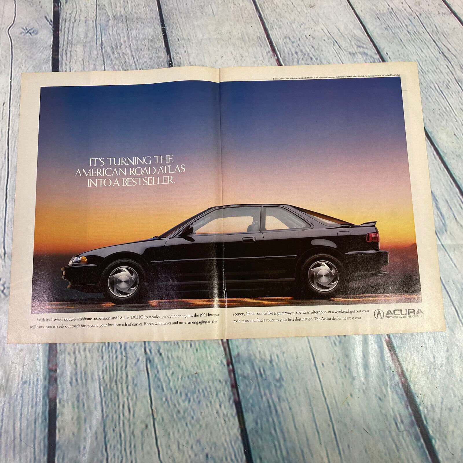 Vintage 1991 Accura Car Genuine Magazine Advertisement Print Ad 1990 Ephemera