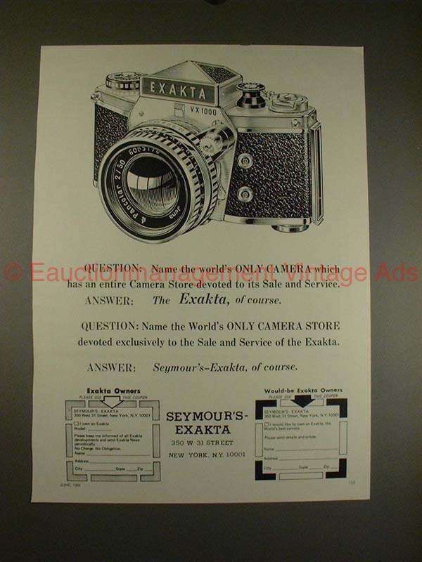 1969 Exakta VX 1000 Camera Ad - Entire Store Dedicated