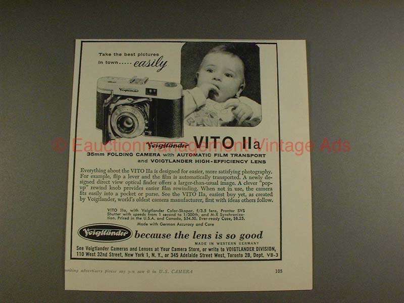 1956 Voigtlander Vito IIa Camera Ad - Best Pics in Town
