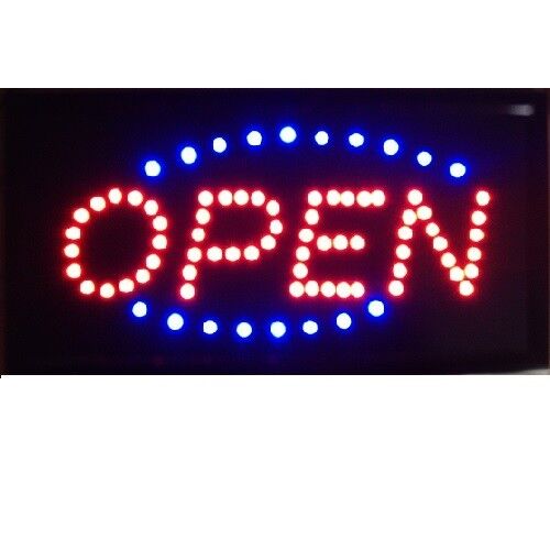 Animated Motion Running LED Business OPEN SIGN +On/Off Switch Bright Light Neon