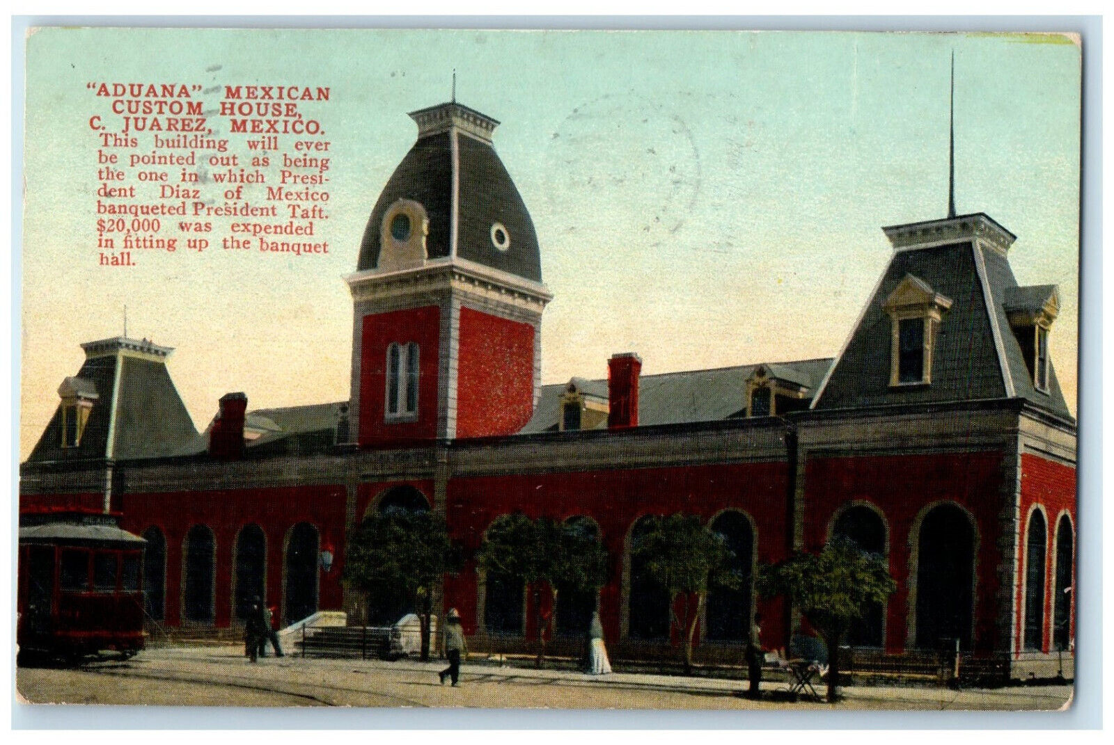 1911 Aduana Mexican Custom House Ciudad Juarez Chihuahua Mexico Posted Postcard