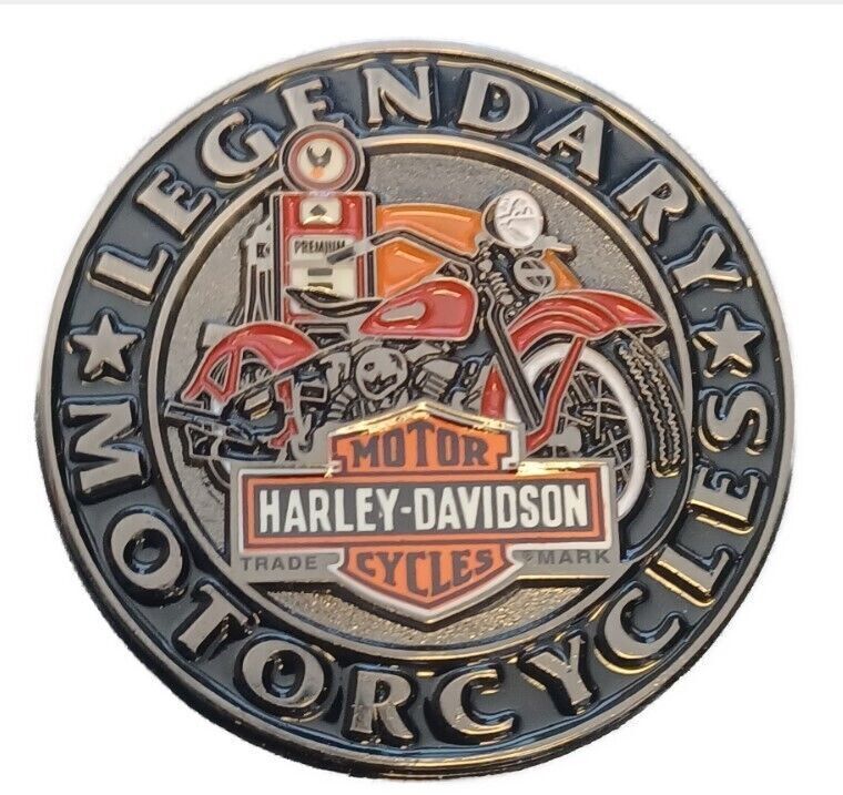 HARLEY DAVIDSON Gas Pump Motorcycle 3D Die Cast BIKER PIN.