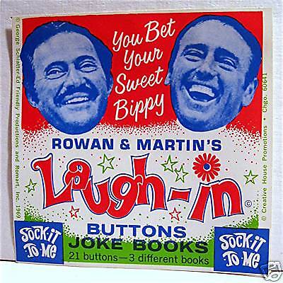 Vintage Rowan & Martin Laugh In Gumball Vending Machine Sign Old Store Stock