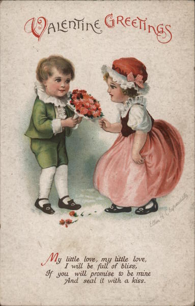 Clapsaddle Children's Valentine poem Ellen Clapsaddle Postcard Vintage Post Card