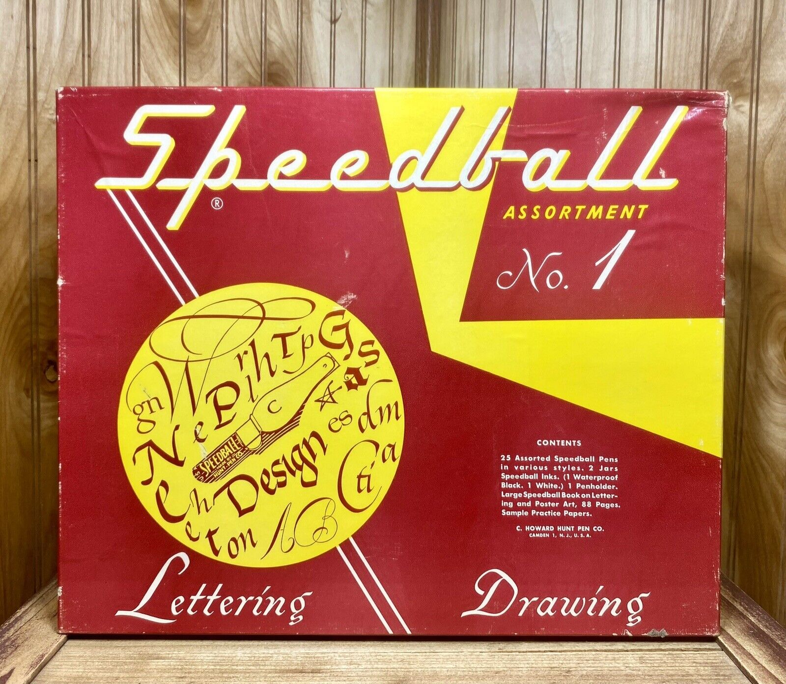 Vintage Speedball Assortment No. 1 Calligraphy Lettering Drawing Set