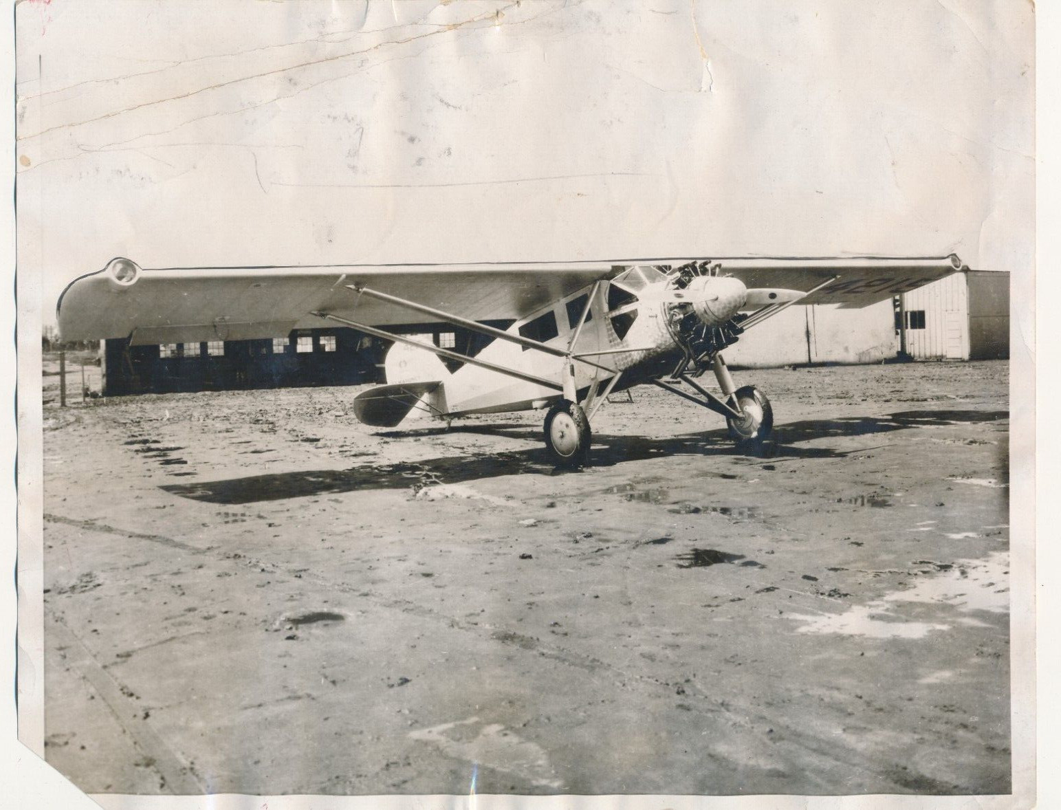 M30 Original Type 1 8x10 Charles Lindbergh 1st Photo of Ryan Monoplane 3-30-1928