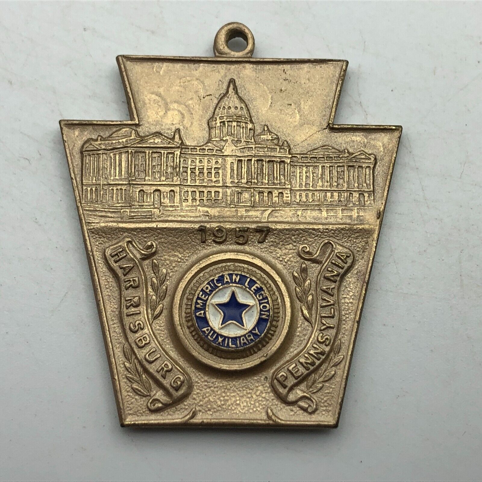 1957 Vintage Harrisburg PA Keystone FOB Medal American Legion Whitehead Hoag M9