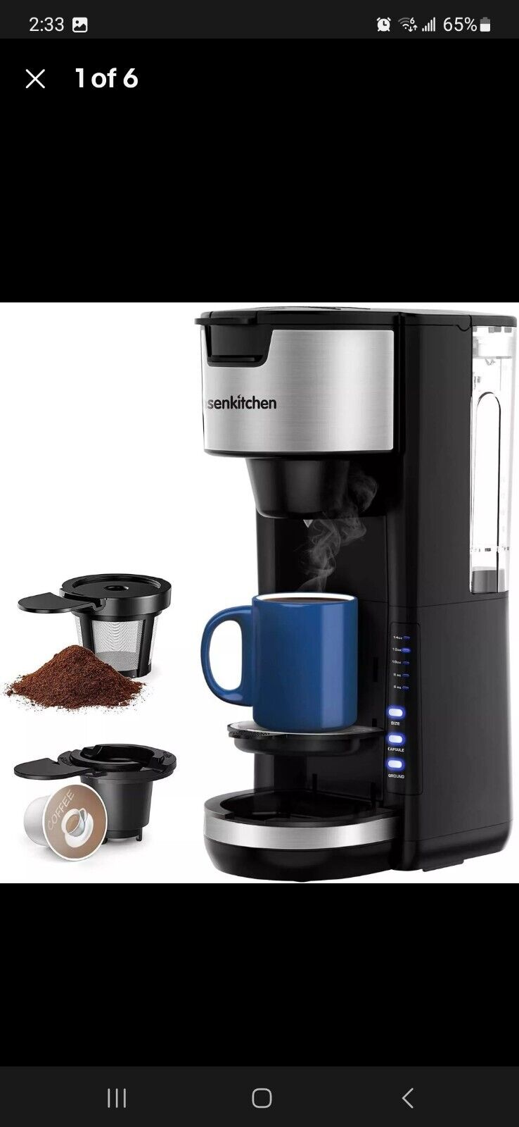 Bonsenkitchen 2 in 1 compact and durable coffee maker