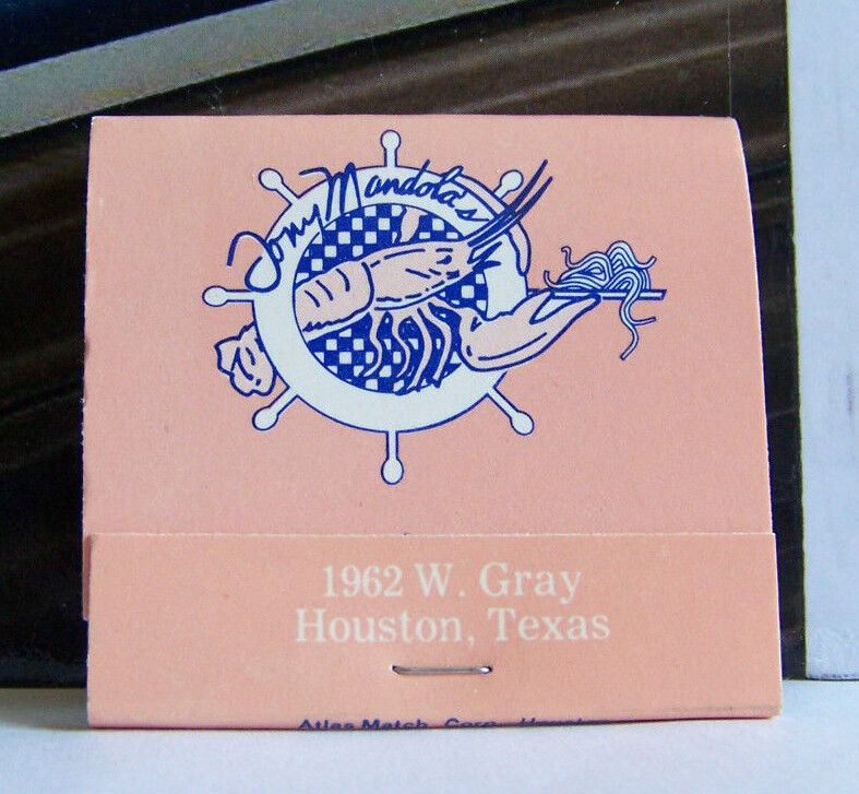 Rare Vintage Matchbook Cover D2 Houston Texas Tony Mandola\'s Mama\'s Cooking 