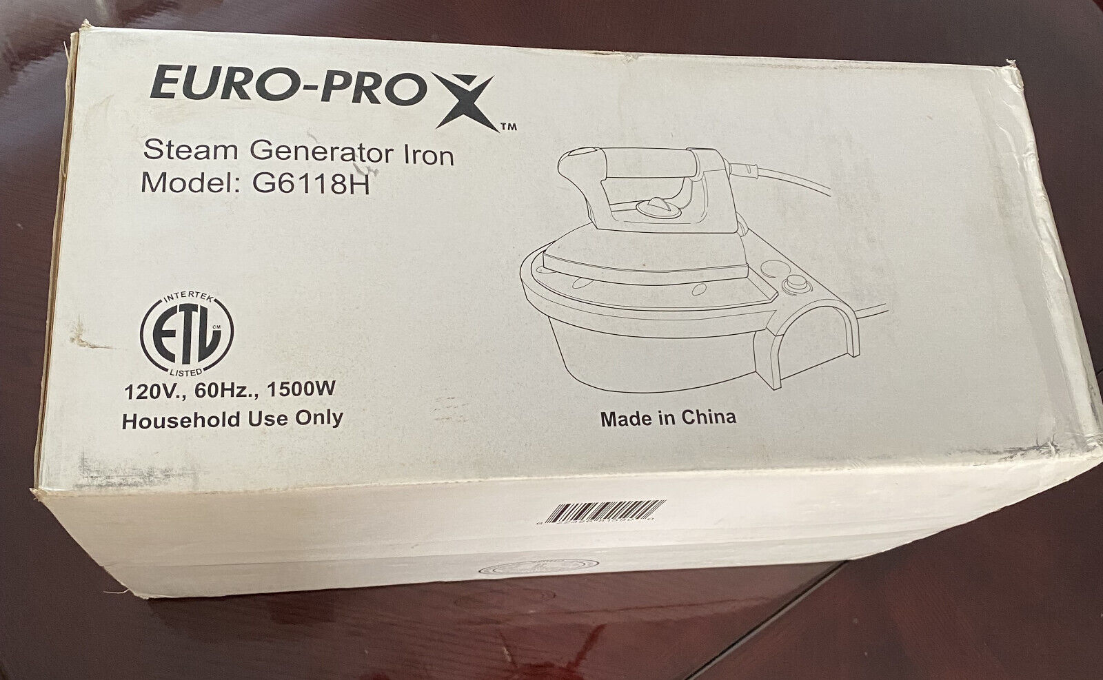 Steam Iron - Euro-Pro X Model: G6118H - Unopened Box