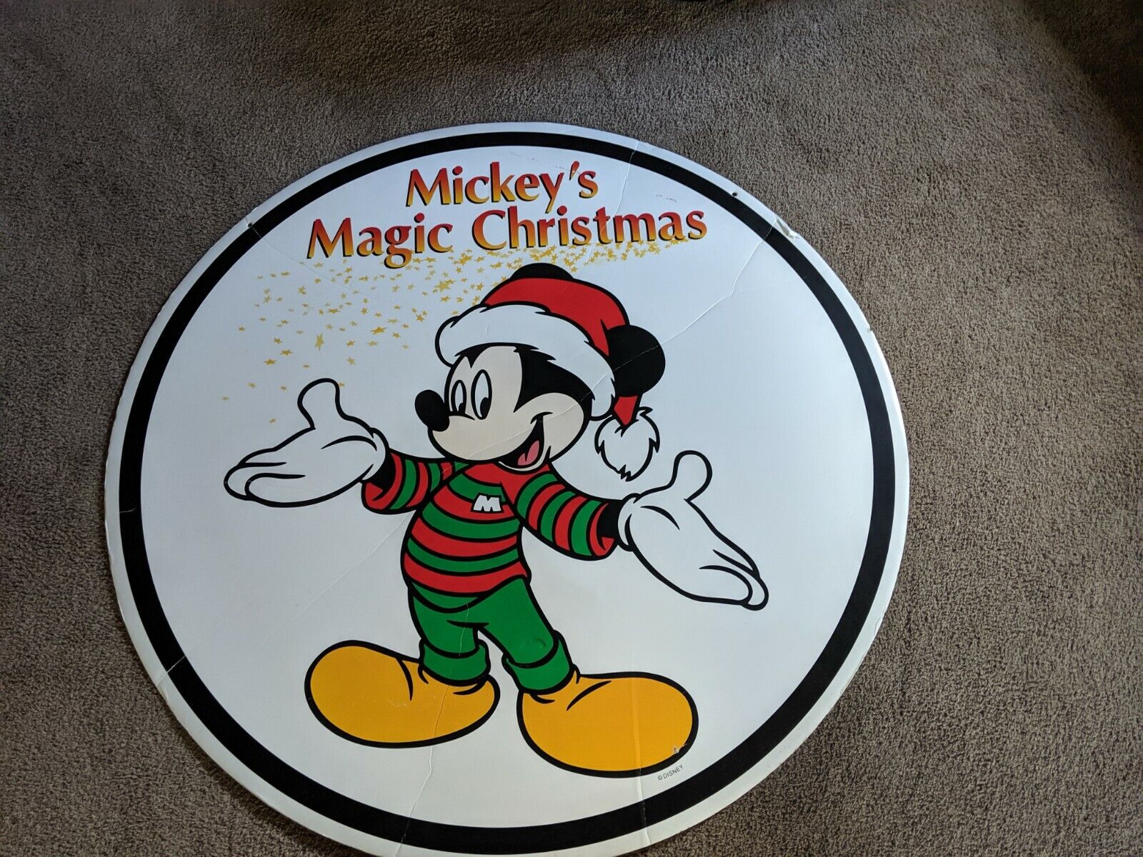 Vintage store display Mickey mouse Disney Xmas sign advertisement magic large