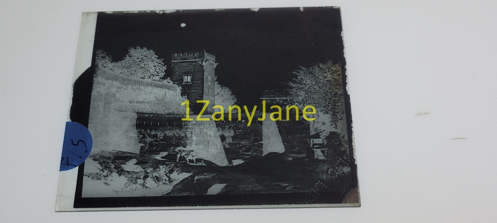 F15 GLASS Slide or Negative STONE WALL AND WATCHTOWER SURROUNDING CITY