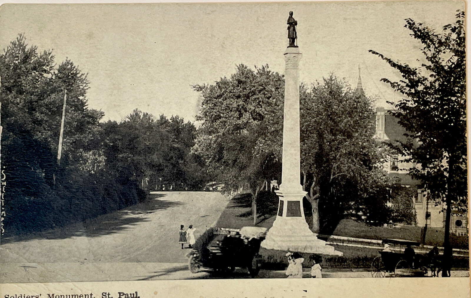RPPC 1907 - Soldiers Monument St. Paul Minnesota - Antique Postcard