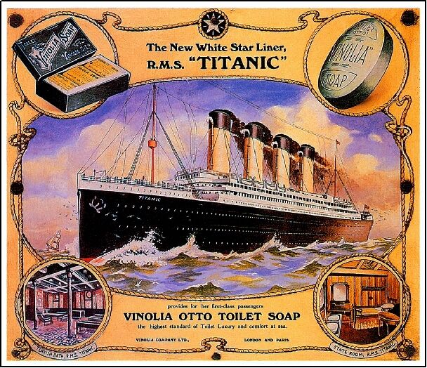 1912 Titanic #2 White Star Ocean Liner Art Travel Advertisement Poster Print