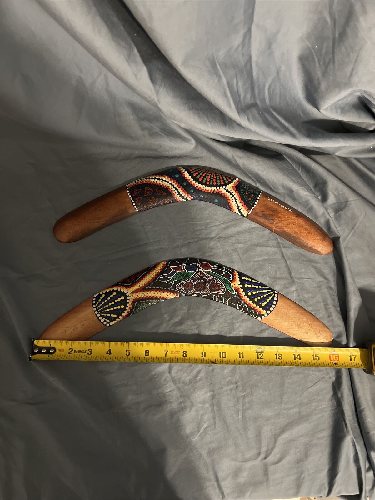 2 Genuine Boomerangs From Costa Rica 🇨🇷 Hand Painted Souvenir