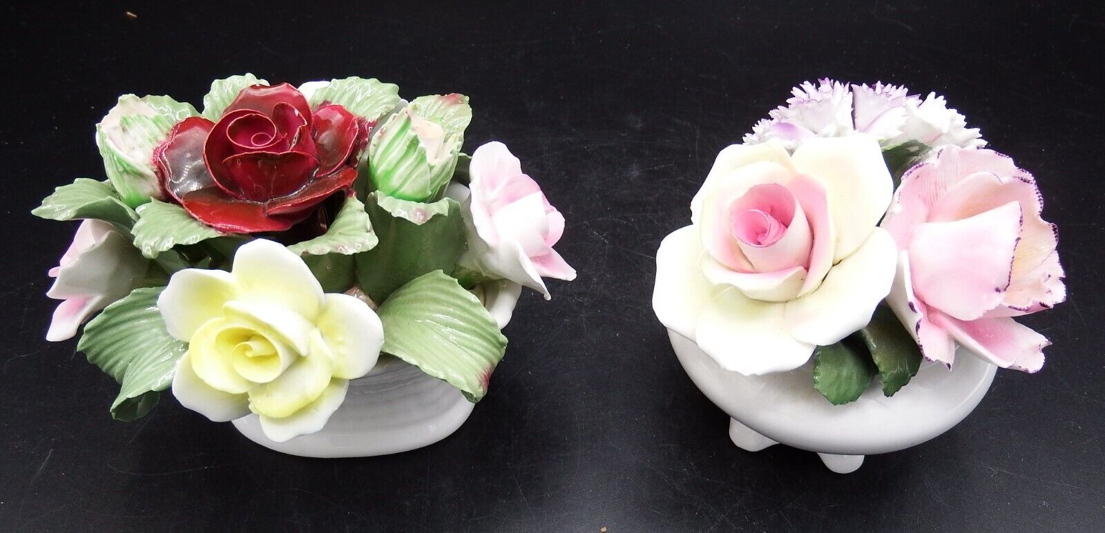 2 VTG Porcelain Flower Bouquets Aynsely & Aristocrat EXC