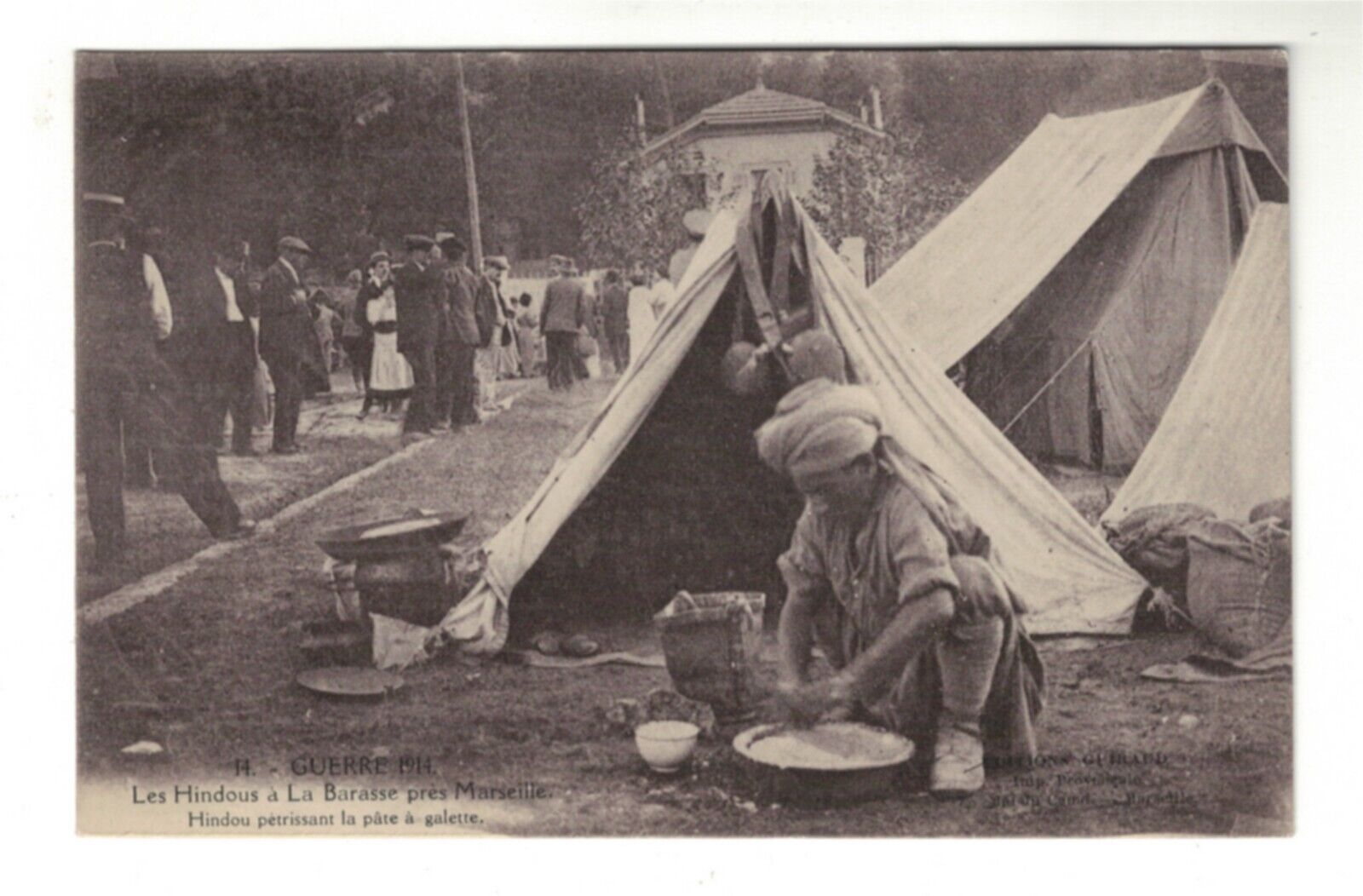 AM2284 - WW1 - BRITISH INDIAN SIKH FIGHTERS, CAMP IN MARSEILLE making pancakes