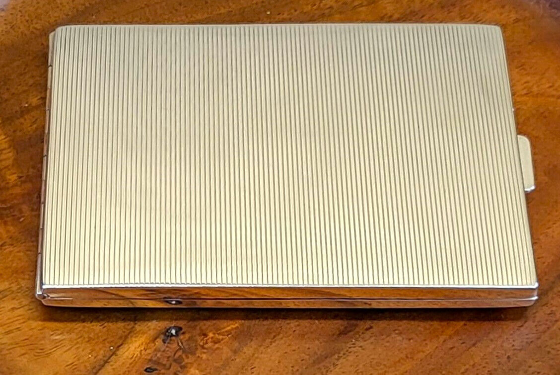FINE Mid-Century Modern Continental .800 Silver Gilt Stash Case 4.2 x 3\