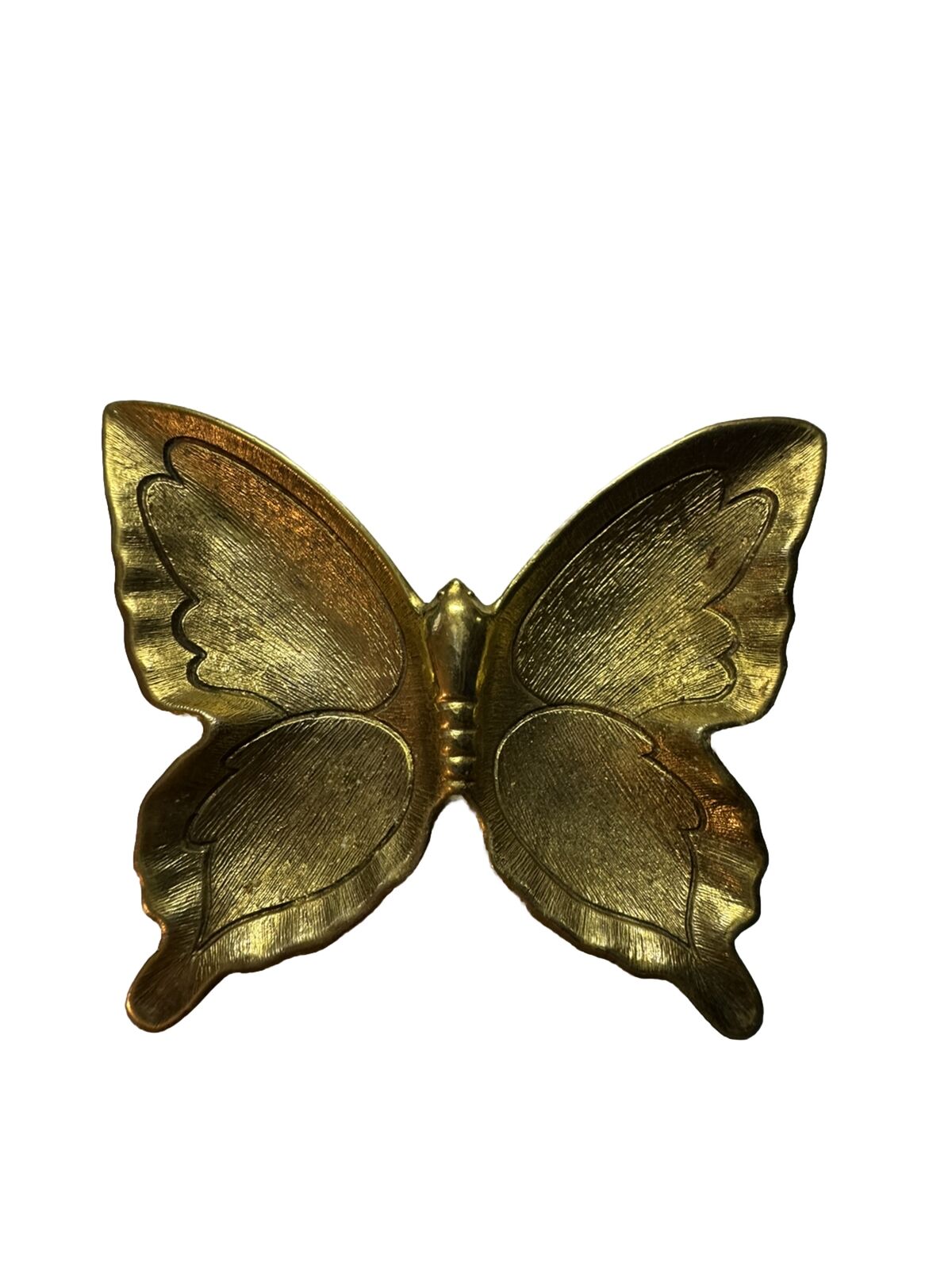 vintage dime store solid brass butterfly dish