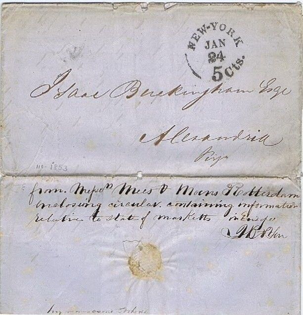 Original Letter & Newspaper Charts, 1853, Rotterdam , Holland, Current Prices