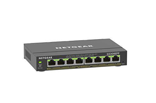 Netgear 8-Port Gigabit Ethernet Smart Managed Plus Switch 123W GS308EPP-100JPS